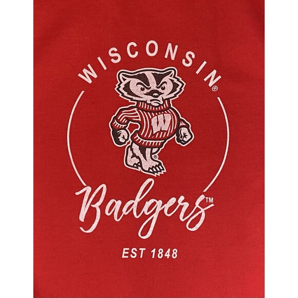 Wisconsin Badgers Bucky Logo Red Crewneck Sweatshirt XL Unisex NCAA Team - Picture 2 of 7